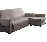 Estoralis AVA | Funda Chaise Longue Moderna | Tejido Acolchado Beige | 240 cm Brazo Derecho | Tamaño de Tela 240 x 255 cm (Ancho por Alto) | Protector para Todo Tipo de Sofás