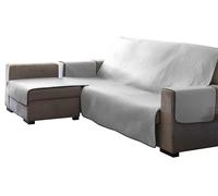 Estoralis AVA | Funda Chaise Longue Moderna | Tejido Acolchado Blanco | 240 cm Brazo Izquierdo | Tamaño de Tela 240 x 255 cm | Protector para Todo Tipo de Sofás