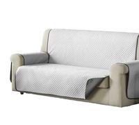 Estoralis AVA | Funda de Sofá Diseño Moderno | Tejido Acolchado Blanco/Taupé | para Sillón o Relax 1 Plaza | Tamaño de Tela 55 x 220 cm (Ancho por Alto) | Protector para Todo Tipo de Sofás