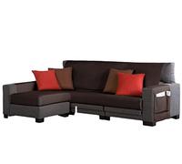 Estoralis Beret Funda Chaise Longue Moderna Tejido Resistente 70% Algodón 30% Poliéster Marrón 180 cm Brazo Izquierdo 180 x 255 cm Protector para Sofá