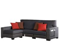 Estoralis Beret | Funda Chaise Longue Moderna | Tejido Resistente Antracita | Chaisse Longue 210 cm Brazo Izquierdo Tamaño de Tela 210 x 255 cm (Ancho por Alto) | Protector Todo Tipo de Sofás
