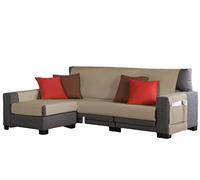 Estoralis Beret | Funda Chaise Longue Moderna | Tejido Resistente Champagne | Chaisse Longue 180 cm Brazo Izquierdo Tamaño de Tela 180 x 255 cm (Ancho por Alto) | Protector Todo Tipo de Sofás