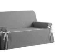 Estoralis Beret | Funda Sofá Lazos Diseño Moderno | Tejido Jaquard Color Gris Marengo | para Sofá de 4 Plazas | Tamaño de Tela (de 210 a 240 cm.) Funda para Todo Tipo de Sofás