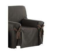 Estoralis Beret | Funda Sofá Lazos Diseño Moderno | Tejido Jaquard Color Marrón | para Sillón o Relax 1 Plaza | Tamaño de Tela (de 80 a 110 cm.) Funda para Todo Tipo de Sofás