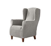 Estoralis Beta | Funda Sillon de Diseño Moderno | Tejido Elástico Plata | para Sillon Orejero (de 70 a 110 cm.) | Máxima Adaptabilidad a Todo Tipo de sofás
