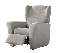 Estoralis Beta | Funda Sillon de Diseño Moderno | Tejido Elástico Plata | para Sillon Relax (de 70 a 90 cm.) | Máxima Adaptabilidad a Todo Tipo de sofás