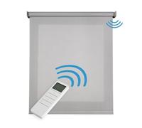 Estores Enrollables Screen Motorizados Pro 5% Traslúcido Premium Aislante Térmico Motor Batería y Mando Tubo 38 mm Alta Gama para Ventanas y Puertas STORESDECO Gris 200x250 cm