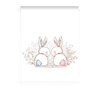 Estores Iroa- Estor Enrollable Infantil de Animales niño y niña - Conejito Bebé habitacion compartida - Translúcido Blanco