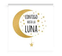 Estores Iroa - Estor Infantil Contigo Hasta La Luna | Estor Enrollable Translúcido para Bebé, Niño o Niña | Fabricación Artesanal Española