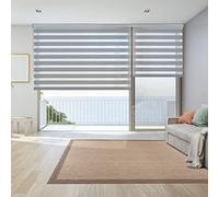 Estores Noche y Día Premium Alta Gama Fácil instalación 160x250 cm Plata | Estor con galería cuadrada y cadeneta en aluminio de Máxima Calidad para ventanas. El ancho de la tela mide 158 cm StoresDeco