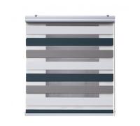 Estores noche y día premium, estor enrollable con acabados de aluminio premium blanco-topo-grafito, 120 x 250 cm