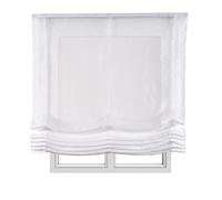 Estores Plegables Visillo básico Transparente sin Varillas Estor Plegable Textil translucido en Interior Ventanas Cortinas Paqueto Persianas Romanas STORESDECO Blanco 120 x 175 cm