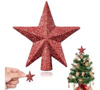Estrella Arbol Navidad Mini Estrella de la Navidad Topper de Árbol Adornos para la Copa del árbol para Decoración de Árbols de Navidads (Rojo G)