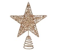 Estrella de Champán para Árbol de Navidad de KEYIDO, Estrella para la Copa del Árbol de Navidad de Metal para Adornos de Navidad, 20 cm
