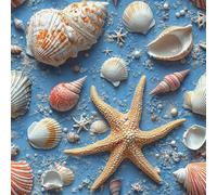 Estrella De Mar Concha Marina Papel Pintado Autoadhesivo Océano Playa 44x1000 cm Papel de Pared Removible Impermeable Estilo Vinilo PVC Pegatina es Estante del cajón de la cubierta del rodillo A-504