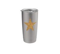 Estrella de rock dorada Vaso térmico de acero inoxidable de doble pared