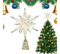 Estrella Para Árbol De Navidad Con Luz LED - Decoraciones Estacionales Navideñas Para La Copa | Estrella Con Purpurina Y Luces LED Para La Cima,Para Año Nuevo Oficina Interior Hogar Bar Tienda Dormito