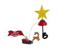 Estrella para cima de árbol de navidad led con música y trineo giratorio 14 cm
