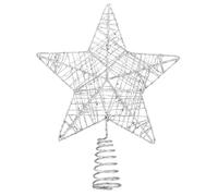 Estrella Plateado - Accesorio de la Copa del árbol de Navidad para el Abeto, la Copa del Abeto del árbol de Navidad