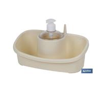 Estropajero con dosificador blanco 26x13x16.5cm caja 6 unid.