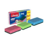 Estropajo fibra con esponja Vileda Glitzi Colors | Estropajos Brillantes y Coloridos | Elimina Suciedad Persistente | Poder de Limpieza Excepcional | Tratamiento Antibacteriano | Duradera y Resistente