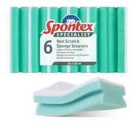 Estropajos con esponja para fregar No Raya Specialist de Spontex | XL | Reutilizable y versátil una para limpieza profesional | Paquete de 6