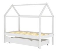 Estructura Cama Niños Con Cajón Madera Pino Blanco 80x160 Cm Vidaxl