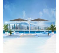 Estructura de 2 Sombrillas Scolaro 6,0 x 3,0 m Galaxia Dual-V C3060DVW Starwhite