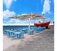 Estructura de 4 Sombrillas Scolaro 6,0 x 6,0 m Design Alu Poker Starwhite C6060APW