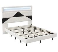 Estructura de cama - Cama de terciopelo - Mueble moderno para dormitorio - Cabecero con respaldo - Disponible en 140 y 160 cm - Estructura de madera
