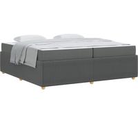 Estructura de cama color gris oscuro, 200 x 200 cm, tapizada en tela