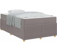 Estructura de cama color taupe, 120 x 200 cm, tapizada en tela