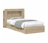 Estructura De Cama Con Almacenamiento Roble Sonoma 100 X 200 Cm Vidaxl