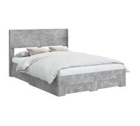 Estructura De Cama Con Almacenamiento Y Cabecero Gris Hormigón Vidaxl