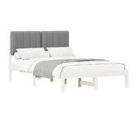 Estructura de cama vidaXL con cabecero acolchado, color blanco y gris claro