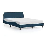 Estructura De Cama Con Cabecero Dover Terciopelo Azul 120x200 Cm Vidaxl