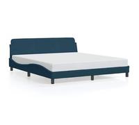 Estructura De Cama Con Cabecero Dover Terciopelo Azul 180x200 Cm Vidaxl