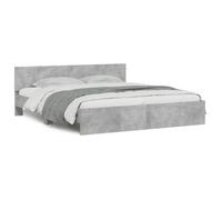 Estructura De Cama Con Cabecero Gris Hormigón 200x200cm Vidaxl