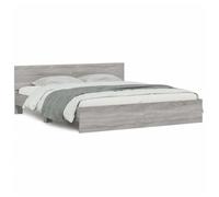 Estructura De Cama Con Cabecero Gris Sonoma 200x200 Cm Vidaxl