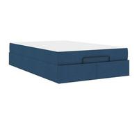 Estructura De Cama Con Colchón 2 Pcs Azul Tela Vidaxl