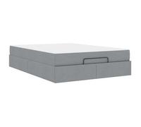 Estructura De Cama Con Colchón 2 Pcs Gris Claro Tela Vidaxl