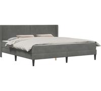 Estructura de cama con colchón, color gris oscuro, 180 x 200 cm, tapizada en terciopelo