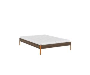 Estructura de Cama Core 140x200 Marrón Algarrobo/ Naranja Solar