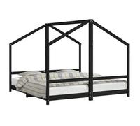vidaXL Estructura de cama de niños madera de pino negro 2x(90x190) cm