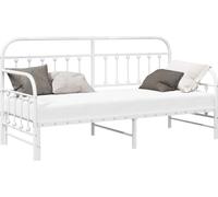 Estructura de cama diurna blanca vidaXL, 75 x 190 cm, acero con revestimiento de polvo