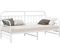 Estructura de cama diurna blanca vidaXL, 90 x 190 cm, acero con revestimiento de pintura en polvo