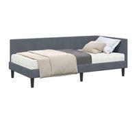 Estructura De Cama Esquina Con Colchón 2 Pcs Gris Terciopelo Vidaxl