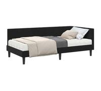 Estructura De Cama Esquina Con Colchón 2 Pcs Negro Terciopelo Vidaxl