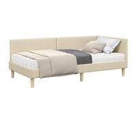 Estructura De Cama Esquina Con Colchón Otro 2 Pcs Crema Tela Vidaxl