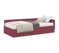 Estructura De Cama Esquina Con Colchón Otro 2 Pcs Rojo Tela Vidaxl